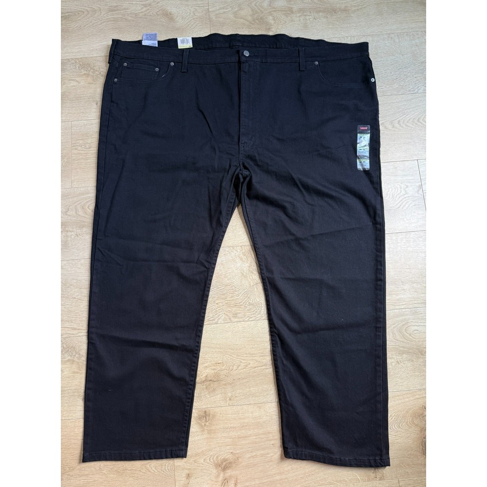 NWT Men Levis 502 flex taper stretch black denim jeans big & tall 56x30(55x28.5)